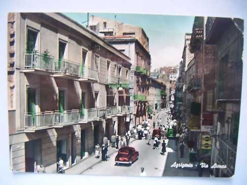 cartolina d'epoca via atenea agrigento